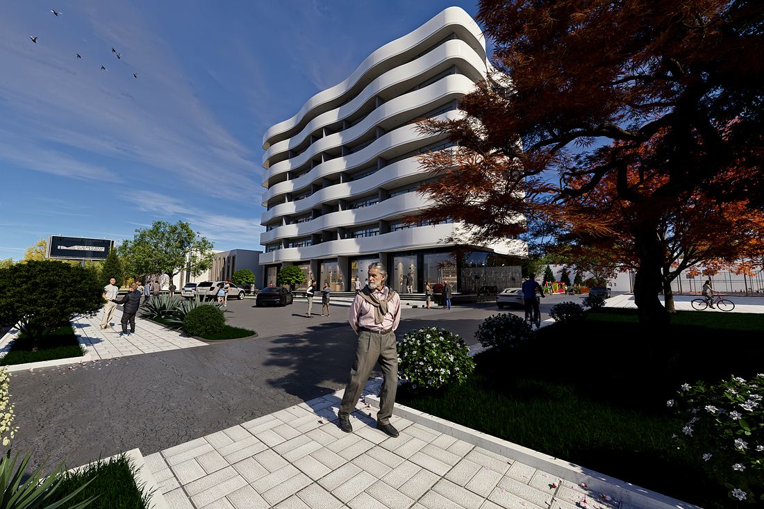 Street view with trees